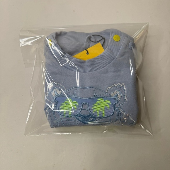 NWT KENZO Kids Baby Tiger Logo Embroidered Sweatshirt Blue Size 6M - Picture 16 of 16